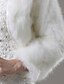 Χαμηλού Κόστους Γαμήλιες Εσάρπες-λευκή ψεύτικη γούνα περιτυλίγματα νυφικών χειμερινά παλτό / μπουφάν κρατούν ζεστά νυφικά μακρυμάνικα από ψεύτικη γούνα περιτυλίγματα γάμου με καθαρό χρώμα για γάμο