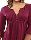 cheap Plus Size Blouses&amp;Shirts-Women&#039;s Plus Size Tops Blouse Plain Long Sleeve V Neck Basic Daily Cotton Fall Winter