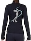 Недорогие Фигурное катание-Флисовая куртка для фигурного катания Жен. Девочки Катание на коньках Жакет Черно-зеленый Черный Небесно-голубой Отверстие для большого пальца Флис Спандекс Эластичная