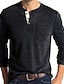 cheap Men&#039;s Henley Shirts-Men&#039;s T shirt Tee Henley Shirt Sports Fashion Simple Long Sleeve Army Green Khaki Dark Gray Gray White Black Solid Color Round Neck Button Down Collar Outdoor Daily Button-Down Clothing Clothes 1pc