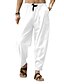 cheap Linen Pants-Men&#039;s Linen Pants Drawstring Lightweight Pants / Trousers Linen Pants White Black Green Summer Winter Sports Activewear Micro-elastic Loose Fit / Casual / Athleisure