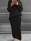 ieftine Pulovere Co-ords-Pentru femei Coordonate pulover Buzunar Tricotat Peteci Culoare solidă Stilat De Bază Casual Manșon Lung Larg Pulovere Cardigan Stil Nautic Rotund Toamnă Iarnă Albastru piscină Mov Roșu Vin / chunky