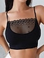 cheap Bras-Women&#039;s Wireless Bras Sports Bras Fixed Straps 3/4 Cup Scoop Neck Breathable Lace Pure Color Pull-On Closure Date Casual Daily Cotton Sexy 1PC White Black / Bras &amp; Bralettes / 1 PC