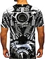 voordelige auto&#039;s en motorfietsen-Voor heren T-shirt Machine Motor Ronde hals Zwart Rood blauw Bruin 3D-afdrukken Buiten Straat Korte mouw Afdrukken Kleding Sport Modieus Ontwerper Sportkleding