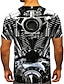 baratos carros e motos-Homens Camiseta Máquina Motocicletas Decote Redondo Preto Vermelho Azul Marron Impressão 3D Ao ar livre Rua Manga Curta Imprimir Roupa Esportes Moda Designer Roupa de Esporte