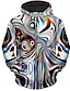 cheap Men&#039;s Zip Up Hoodies-Men&#039;s Hoodie Full Zip Hoodie Jacket Black And White Hooded Abstract Graphic Prints Zipper Print Daily Sports 3D Print Streetwear Casual Big and Tall Spring &amp;  Fall Clothing Apparel Hoodies