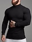 cheap Men&#039;s Casual T-shirts-Men&#039;s T shirt Tee Turtleneck shirt Ribbed Knit tee Long Sleeve Shirt Plain Rolled collar Outdoor Casual Long Sleeve Clothing Apparel Lightweight Classic Casual Muscle