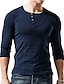 cheap Men&#039;s Casual T-shirts-Men&#039;s Henley Shirt T shirt Tee Tee Plain Round Neck Normal Outdoor Weekend Long Sleeve Button-Down Clothing Apparel Sports Fashion Simple