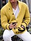 cheap Men&#039;s Cardigan Sweater-Men&#039;s Sweater Cardigan Knit Knitted Solid Color V Neck Stylish Casual Outdoor Home Clothing Apparel Fall Winter Yellow Khaki S M L / Long Sleeve / Long Sleeve