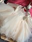 hesapli Çiçekçi Kız Elbiseleri-Prenses Bilek Boyu Çiçek Kız Elbiseleri Parti Tül Uzun Kollu Taşlı Yaka ile Dantel 2022