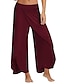cheap Wide Leg &amp; High Waisted-Women&#039;s Culottes Wide Leg Wide Leg Chinos Ruffle Layered Stretchy Mid Waist Basic Casual / Sporty Casual Daily Black White S M Summer Spring &amp;  Fall