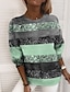 cheap Hoodies &amp; Sweatshirts-Women&#039;s Stripes Sweatshirt Pullover Print 3D Print Casual Sports Active Streetwear Hoodies Sweatshirts  Green Blue Purple