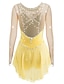Χαμηλού Κόστους Καλλιτεχνικό πατινάζ-Φόρεμα για φιγούρες πατινάζ Γυναικεία Κοριτσίστικα Patinaj Φορέματα Σύνολα Βιολετί Λευκό Κίτρινο Κουρελού Δίχτυ Σπαντέξ Υψηλή Ελαστικότητα Εκπαίδευση Ανταγωνισμός Ενδυμασία πατινάζ