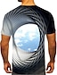 preiswerte Geometrical-Herren T-Shirt Tee Optische Illusion Wolken Rundhalsausschnitt Schwarz Gelb Blau Lila Grün 3D Druck Outdoor Street Kurzarm Druck Kleidung Kleidung Sport Mode Designer