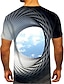 billige 3D T-skjorter-Herre 3D Print Skyer T skjorte Kortermet T skjorte 3D-utskrift Rund hals Skjorte Sport Mote Designer utendørs Feriereise Gate Svart Gul Blå Sommer Klær S M L XL XXL XXXL 4XL