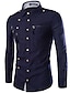 cheap Men&#039;s Tops-Men&#039;s Shirt Solid Colored Collar Classic Collar Daily Long Sleeve Basic Slim Tops Military Wine Black Army Green / Fall / Spring