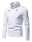 cheap Men&#039;s Clothing-Men&#039;s T shirt Shirt Pleated Standard Spring, Fall, Winter, Summer Navy White Black