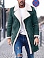 cheap Men&#039;s Jackets &amp; Coats-Men&#039;s Shearling Coat Winter Jacket Winter Coat Sherpa jacket Thermal Warm Windproof Warm Daily Going out Single Breasted Turndown Streetwear Casual Jacket Outerwear Color Block Patchwork Pocket Black