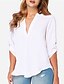 cheap Women&#039;s Blouses &amp; Shirts-Women&#039;s Shirt Blouse Black White Wine Solid Color Long Sleeve Daily Weekend Casual Holiday V Neck Regular L