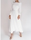 cheap Wedding Dresses-Bridal Shower Simple Wedding Dresses A-Line Square Neck Long Sleeve Ankle Length Chiffon Bridal Gowns With Pleats Summer Wedding Party 2024