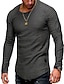 ieftine Tricouri casual pentru bărbați-Bărbați Tricou Tricou cu maneca lunga Grafic Simplu Slim Plisat Rotund Mărime Plus Normal Ieșire Manșon Lung Mânecă plisată Îmbrăcăminte Muşchi Esențial