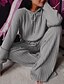 cheap Women&#039;s Sleep &amp; Lounge-Women&#039;s Plus Size 1 set Loungewear Sets Simple Fashion Comfort Pure Color Bamboo Home Street Daily Hoodie Warm Breathable Sweater Long Sleeve Basic Pant Fall Winter Black Gray