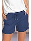 voordelige Shorts voor dames-stijlvolle eenvoudige schattige comfortshort voor dames casual dagelijkse broek effen korte elastische taille met trekkoord lichtgroen