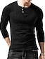 cheap Men&#039;s Casual T-shirts-Men&#039;s Henley Shirt T shirt Tee Tee Plain Round Neck Normal Outdoor Weekend Long Sleeve Button-Down Clothing Apparel Sports Fashion Simple