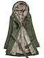 cheap Women&#039;s Puffer&amp;Parka-Women&#039;s Parka Street Fall Winter Long Coat Hooded Regular Fit Basic Casual Jacket Long Sleeve Solid Colored Army Green Black Cotton Cotton