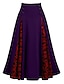 cheap Plain Skirts-Women&#039;s Skirt Swing Long Skirt Midi Skirts Lace Patchwork Skull Vacation Casual Daily Winter Polyester Fashion Summer Black Purple Green