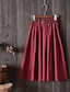 cheap Plain Skirts-Women&#039;s Skirt Swing Long Skirt Midi Skirts Pleated Solid Colored Office / Career Going out Summer Polyester Streetwear Summer Yellow Red Navy Blue Blue