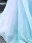 cheap Party Dresses-A-Line Ombre Fairy Prom Valentine&#039;s Day Dress Jewel Neck Sleeveless Floor Length Chiffon with Sleek Pleats 2022