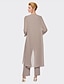 cheap Mother of the Bride Dresses-Pantsuit / Jumpsuit 3 Piece Suit Mother of the Bride Dress Plus Size Elegant Bateau Neck Floor Length Chiffon Sleeveless Wrap Included  With Jacket 2022