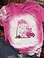 お買い得  レディースＴシャツ-10月にはピンクの乳がん啓発女性のハロウィン半袖Tシャツかわいいカボチャゴーストグラフィックトップスを着用します