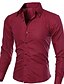 cheap Men&#039;s Dress Shirts-Men&#039;s Dress Shirt Button Up Shirt Collared Shirt Collar Navy Wine Red Black Plain Wedding Work Clothing Apparel