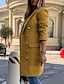cheap Coats &amp; Trench Coats-Women&#039;s Trench Coat Fall Spring Street Formal Holiday Long Coat Windproof Regular Fit Business Active Casual Jacket Long Sleeve Solid Color Black Yellow
