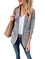 cheap Women&#039;s Blazer&amp;Suits-Women&#039;s Blazer Street Daily Going out Fall Winter Regular Coat Open Front Open Front Regular Fit Warm Breathable Business Casual Jacket Long Sleeve Color Block Pocket Gray / Work