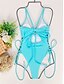 cheap One-Pieces-Women&#039;s Swimwear One Piece Monokini Swimsuit Cross Solid Color Blue Pink Black Green White Swimwear Plunge Bathing Suits Vacation Sexy New / Cute / Padded Bras