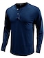 cheap Men&#039;s Henley Shirts-Men&#039;s T shirt Tee Henley Shirt Lightweight 1950s Casual Long Sleeve White Black Blue Gray Wine Army Green Solid Color Henley Casual Daily Button-Down Clothing Clothes Lightweight 1950s Casual