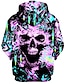 cheap Men&#039;s Zip Up Hoodies-Men&#039;s Hoodie Full Zip Hoodie Jacket Purple Hooded Skull Graphic Prints Skeleton Print Zipper Daily Sports 3D Print Streetwear Casual Big and Tall Spring &amp;  Fall Clothing Apparel Hoodies Sweatshirts