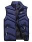 cheap Men&#039;s Vest-Men&#039;s Puffer Vest Gilet Quilted Vest Cardigan Outdoor Street Daily Going out Streetwear Sporty Fall Winter Pocket Full Zip Polyester Warm Breathable Solid Color Zipper Stand Collar Regular Fit Black