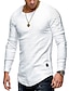 お買い得  メンズカジュアルTシャツ-男性用 シャツ Tシャツ 長袖シャツ 平織り ラウンドネック 非印刷 プラスサイズ 長袖 衣類 コットン 筋