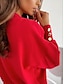 cheap Sweaters-Women&#039;s Pullover Sweater Jumper Knitted Button Solid Color Basic Elegant Casual Long Sleeve Regular Fit Sweater Cardigans V Neck Fall Winter Blue Black Red / Going out / Work