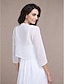 cheap Wedding Guest Wraps-Shawls Bolero Ladies Elegant Casual Daily 3/4 Length Sleeve Chiffon Wedding Guest Wraps With Pure Color For Wedding Spring &amp; Summer