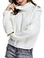 ieftine Pulover Tricotat-Pentru femei Plover Pulover Săritor Tricotat Găurite Culoare solidă Stilat De Bază Casual Manșon Lung Pulovere Cardigan Guler Pe Gât Toamnă Iarnă Alb