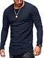 cheap Men&#039;s Casual T-shirts-Men&#039;s Shirt T shirt Tee Long Sleeve Shirt Plain Round Neck non-printing Plus Size Long Sleeve Clothing Apparel Cotton Muscle