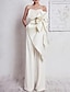 cheap Wedding Dresses-Bridal Shower Wedding Dresses Jumpsuits Sweetheart Strapless Floor Length Satin Bridal Gowns With Bow(s) Ruffles 2024