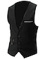 cheap Men&#039;s Suit Vest-Men&#039;s Suit Vest Gilet Formal Wedding Work V Neck Fashion 1920s Casual Daily Jacket Outerwear Solid Colored Wine Black White