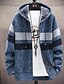 cheap Men&#039;s Cardigan Sweater-Men&#039;s Sweater Cardigan Sweater Hoodie Knit Knitted Color Block Hooded Stylish Outdoor Home Clothing Apparel Fall Winter Blue Wine M L XL / Long Sleeve / Long Sleeve