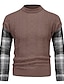 저렴한 남성 스웨터 &amp; 가디건-남성용 풀오버 스트라이프 컬러 블럭 캐쥬얼 긴 소매 스웨터 가디건 스탠드 가을 카키 블랙 커피